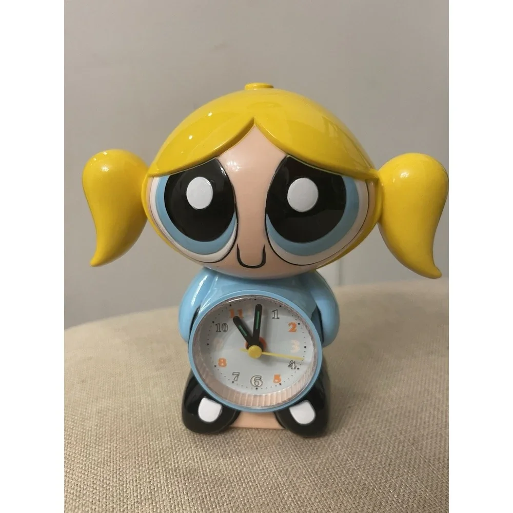 NIB‎ NEW Vintage Pink Powerpuff Girls Bubbles Y2k Plastic Alarm Clock